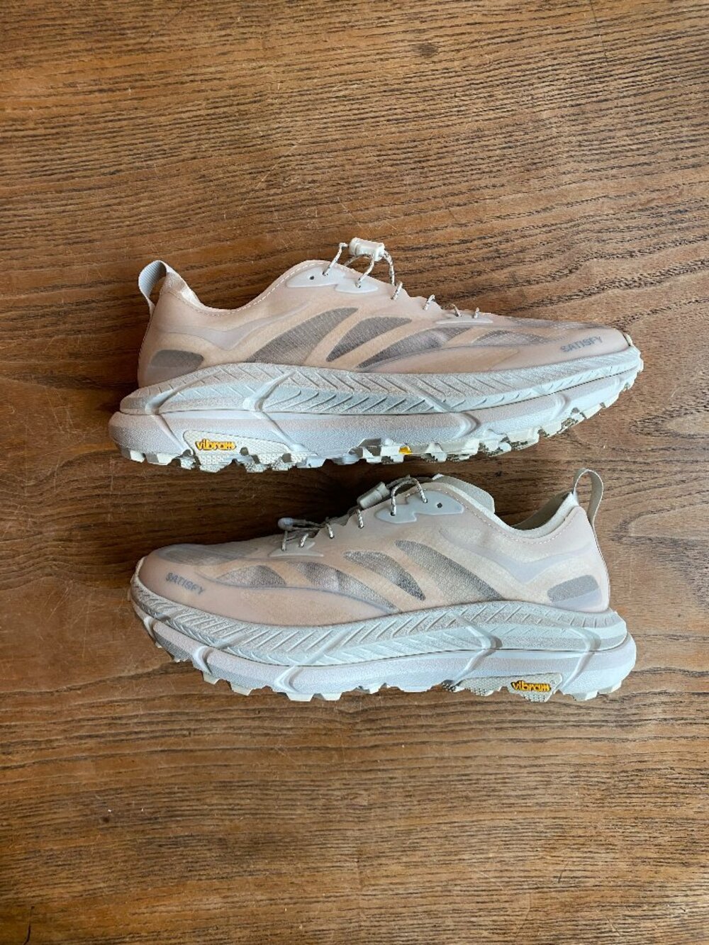 Satisfy x HOKA Mafate Speed 4 Lite Bone – Size 7 – No Box – Excellent Condition